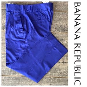 NWT Stretch Sateen Crop BR Pants, Bright Blue, 4